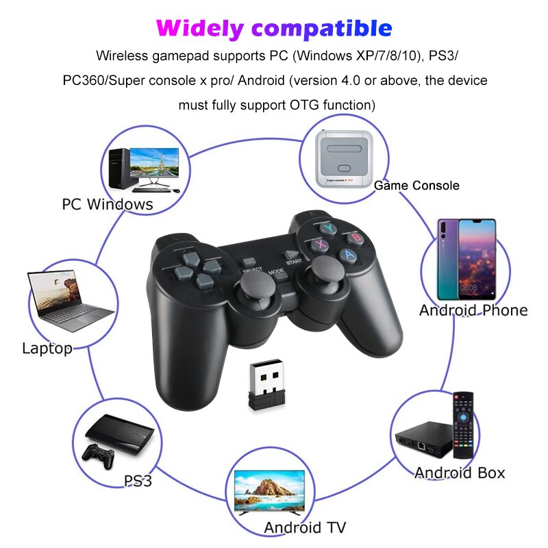 TSINGO Controle sem Fio para Jogos, Joystick para PSP, PC, TV Box, Celular  Android, Super Console X Pro, 2,4 GHz - Voltzware